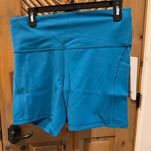 NWT (14) Lululemon Wunder Train high rise shorts 6” pockets Teal Blue
